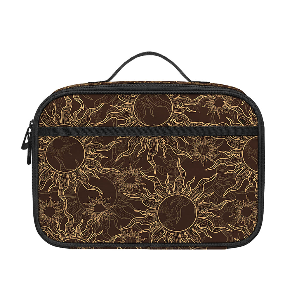 Vintage Sun Pattern Print Portable Lunch Bag