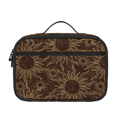 Vintage Sun Pattern Print Portable Lunch Bag