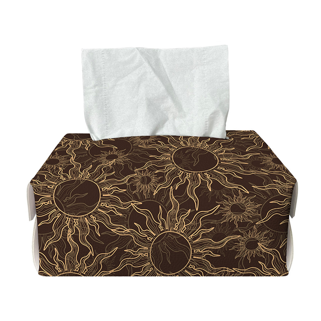Vintage Sun Pattern Print Rectangle Tissue Box Cover