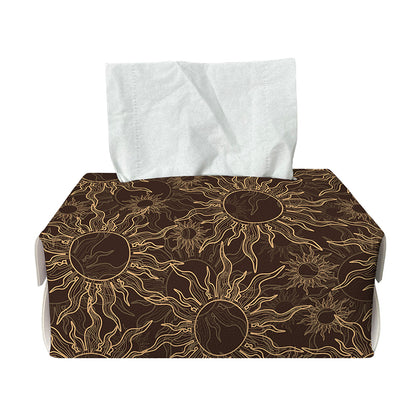 Vintage Sun Pattern Print Rectangle Tissue Box Cover