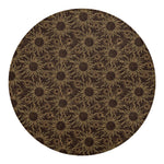 Vintage Sun Pattern Print Round Blanket