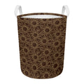 Vintage Sun Pattern Print Round Laundry Basket