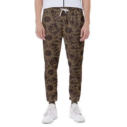 Vintage Sun Pattern Print Scuba Joggers