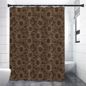 Vintage Sun Pattern Print Shower Curtain