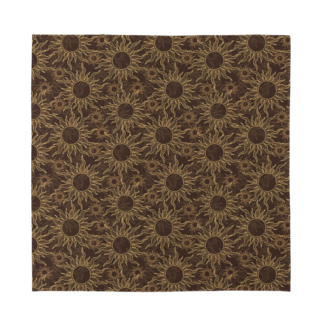 Vintage Sun Pattern Print Silk Bandana
