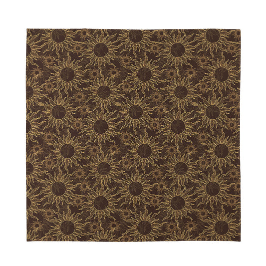 Vintage Sun Pattern Print Silk Bandana