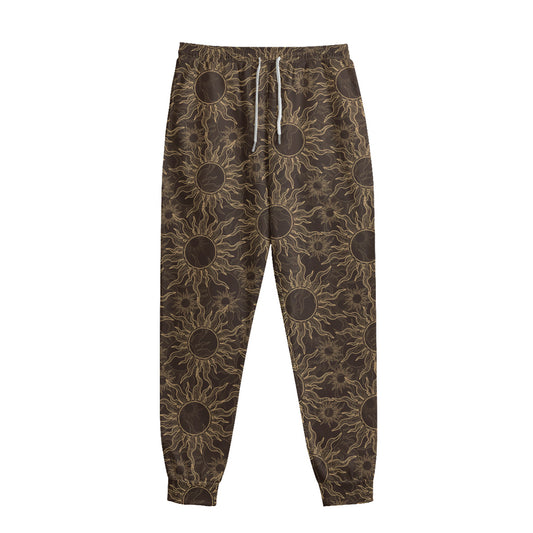 Vintage Sun Pattern Print Sweatpants
