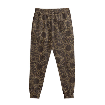 Vintage Sun Pattern Print Sweatpants