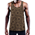 Vintage Sun Pattern Print Men's Workout Tank Top