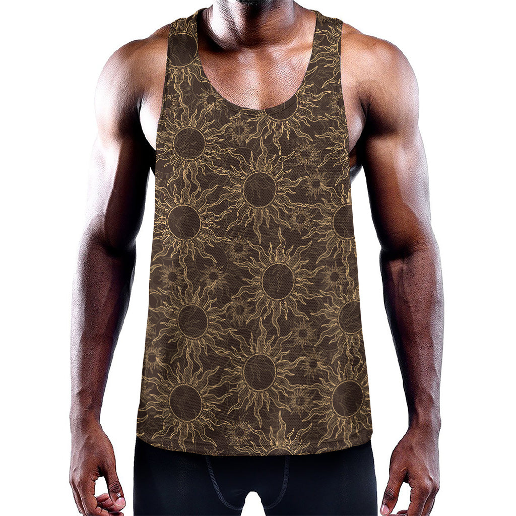 Vintage Sun Pattern Print Training Tank Top
