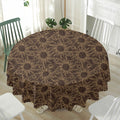 Vintage Sun Pattern Print Waterproof Round Tablecloth