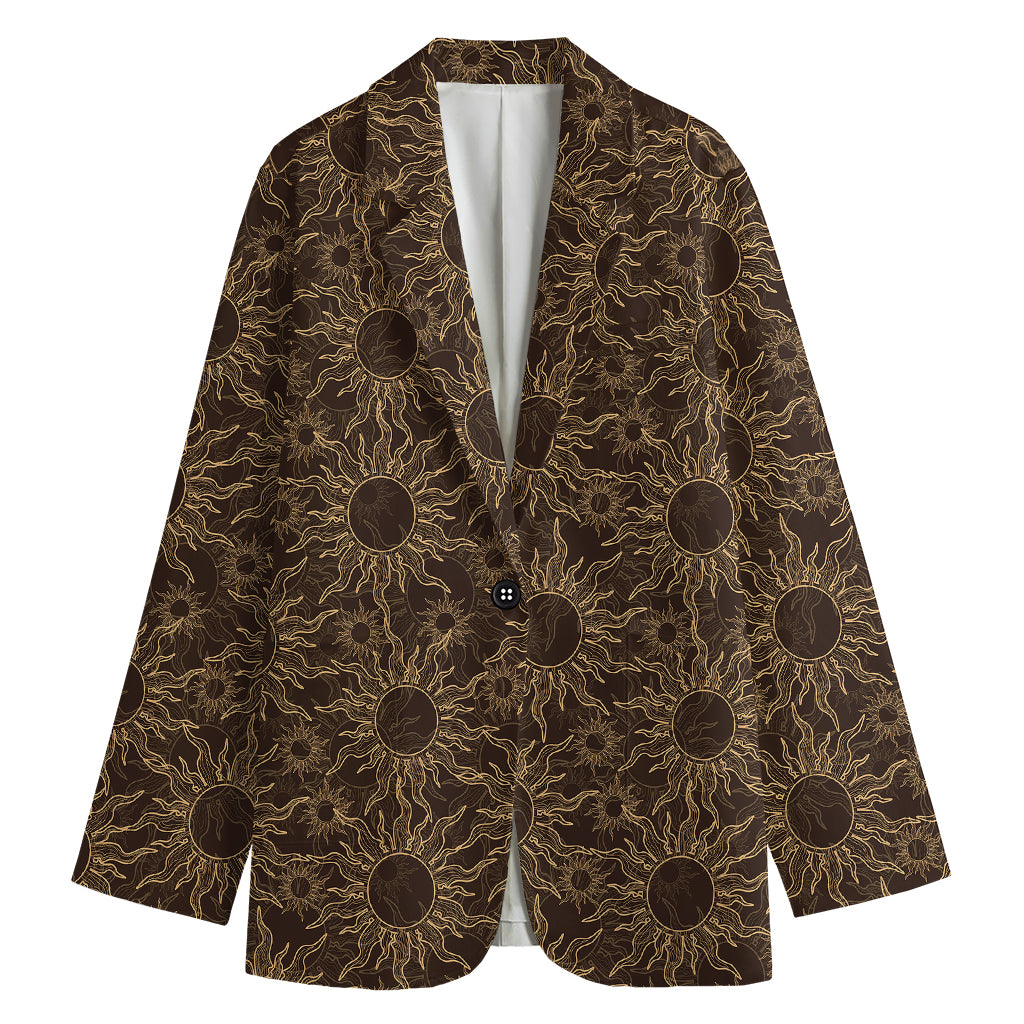 Vintage Sun Pattern Print Women's Blazer