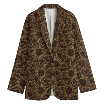 Vintage Sun Pattern Print Women's Blazer