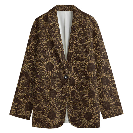 Vintage Sun Pattern Print Women's Blazer