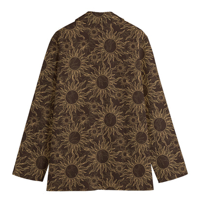 Vintage Sun Pattern Print Women's Blazer