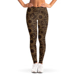 Vintage Sun Pattern Print Women's Leggings