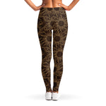 Vintage Sun Pattern Print Women's Leggings