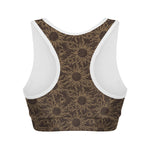 Vintage Sun Pattern Print Women's Sports Bra