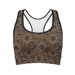 Vintage Sun Pattern Print Women's Sports Bra