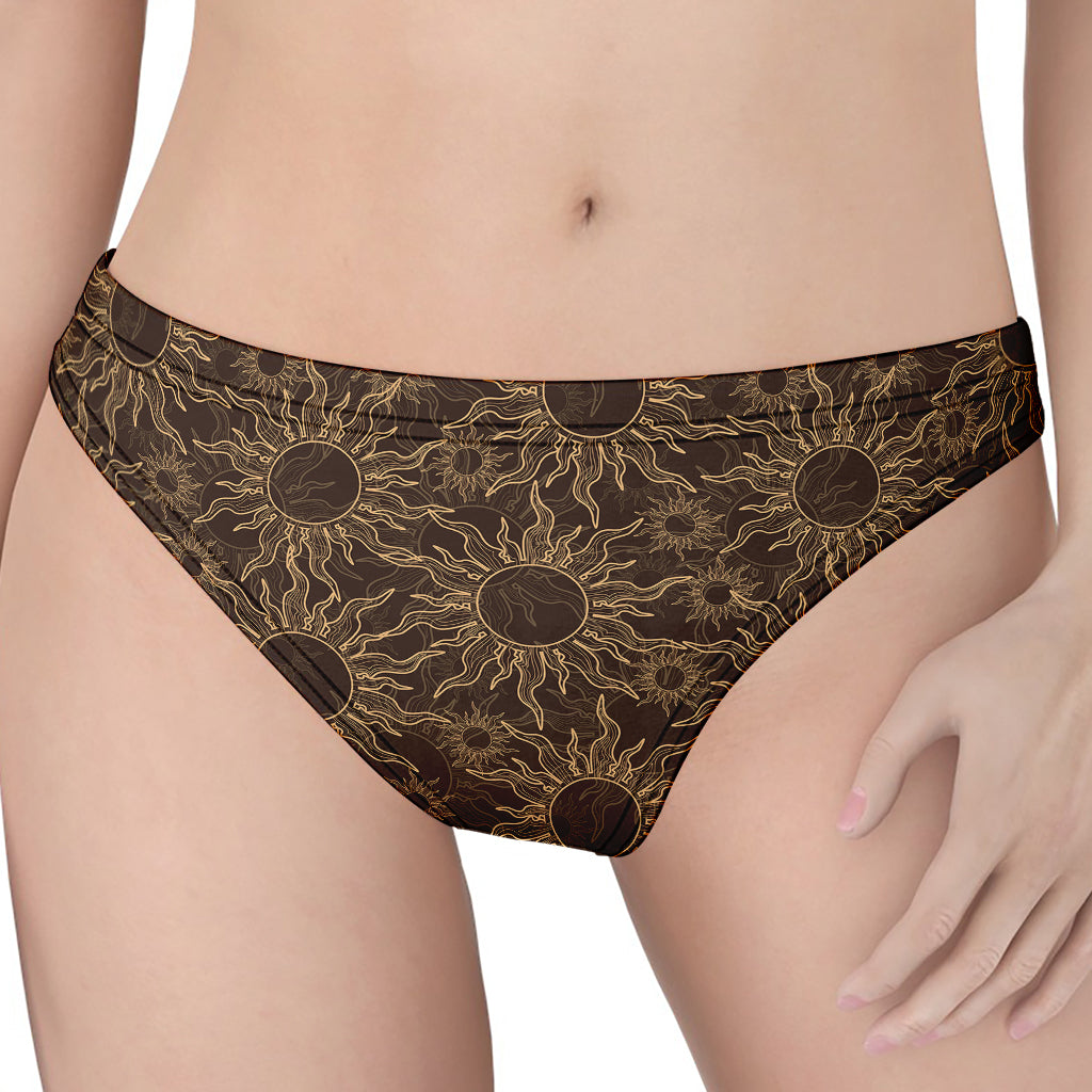 Vintage Sun Pattern Print Women's Thong