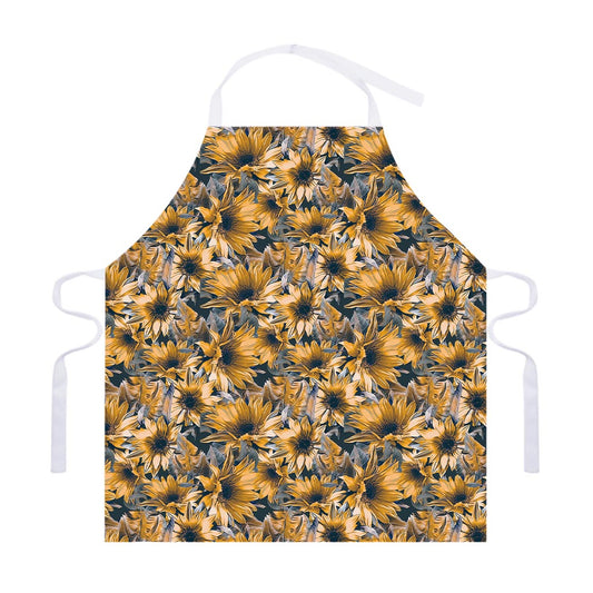 Vintage Sunflower Pattern Print Adjustable Apron