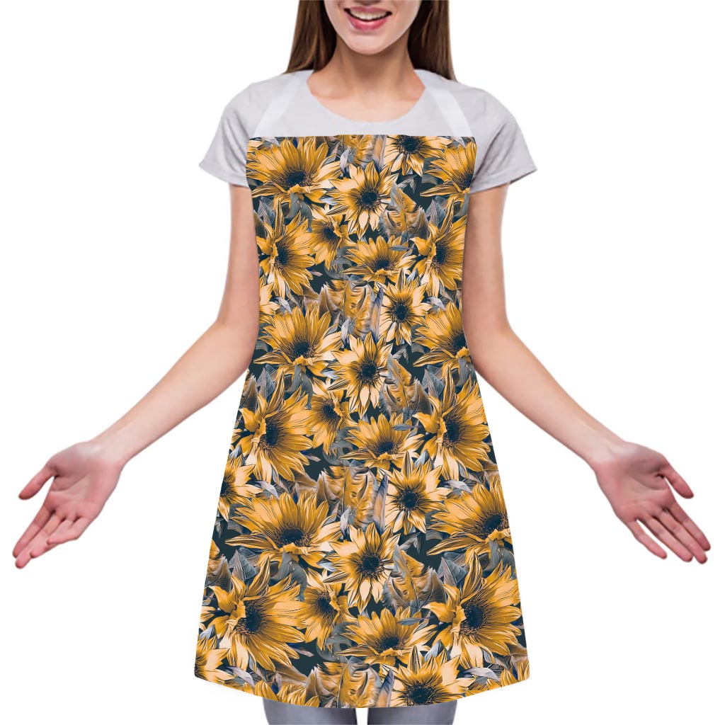 Vintage Sunflower Pattern Print Adjustable Apron