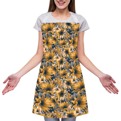 Vintage Sunflower Pattern Print Adjustable Apron