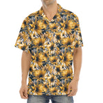 Vintage Sunflower Pattern Print Aloha Shirt