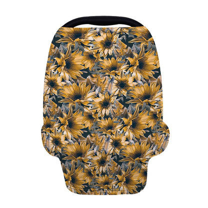 Vintage Sunflower Pattern Print Baby Seat Cover