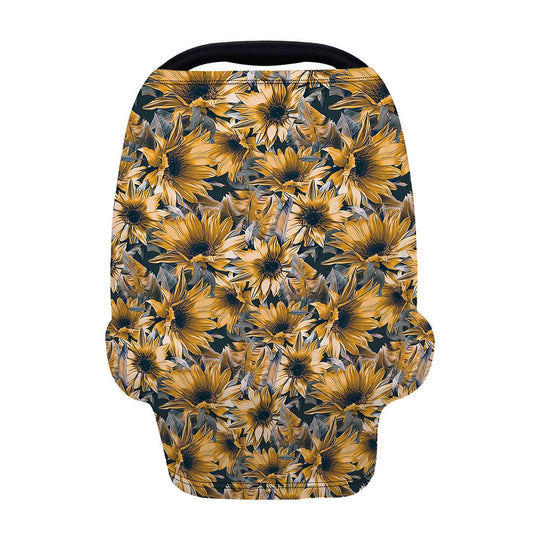 Vintage Sunflower Pattern Print Baby Seat Cover