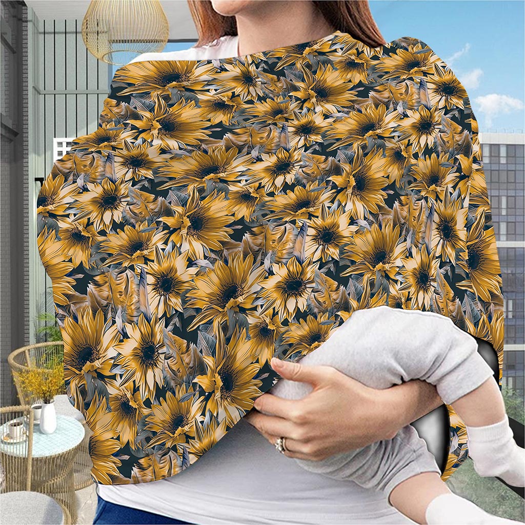 Vintage Sunflower Pattern Print Baby Seat Cover