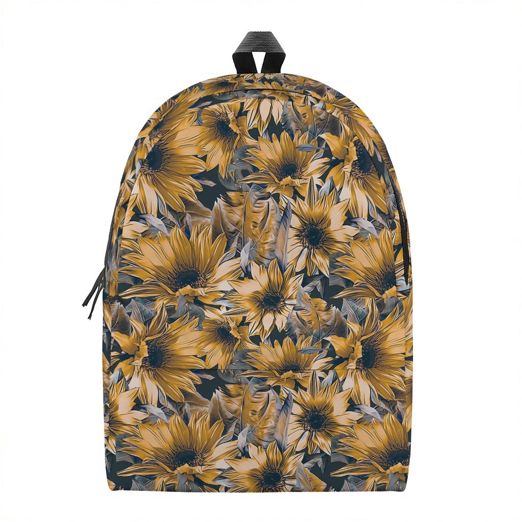 Vintage Sunflower Pattern Print Backpack
