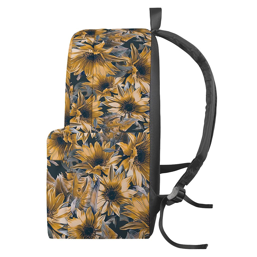 Vintage Sunflower Pattern Print Backpack