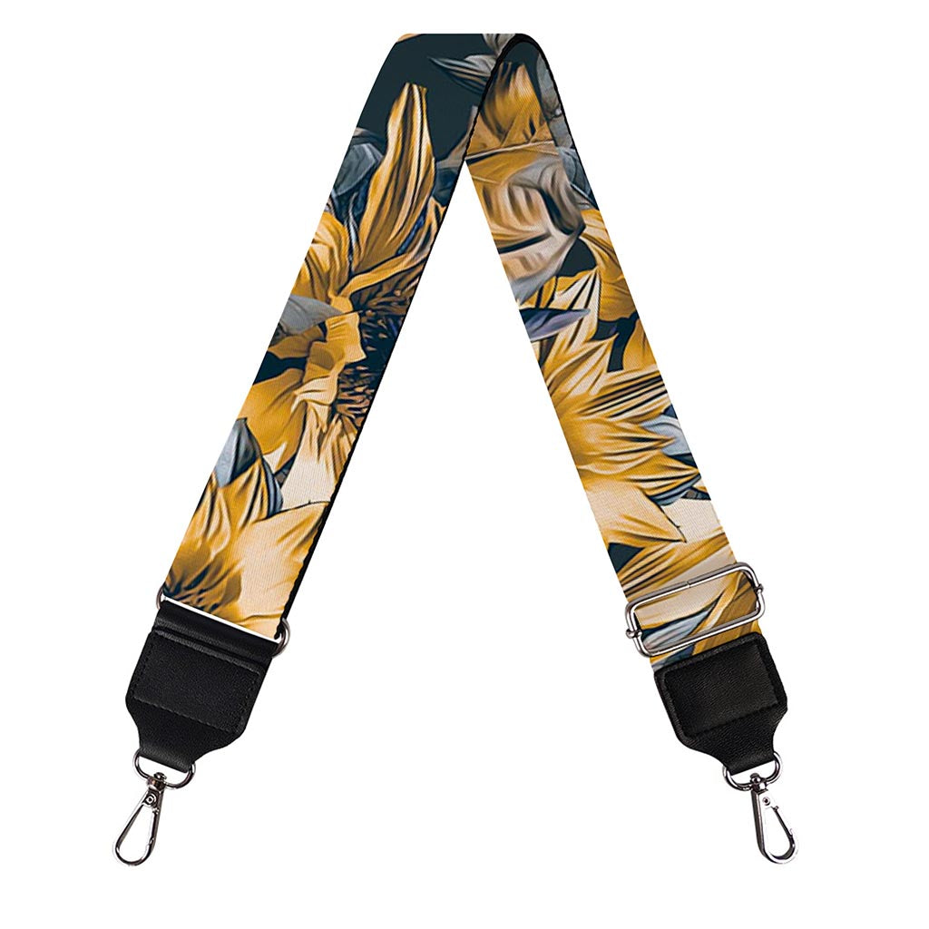 Vintage Sunflower Pattern Print Bag Strap