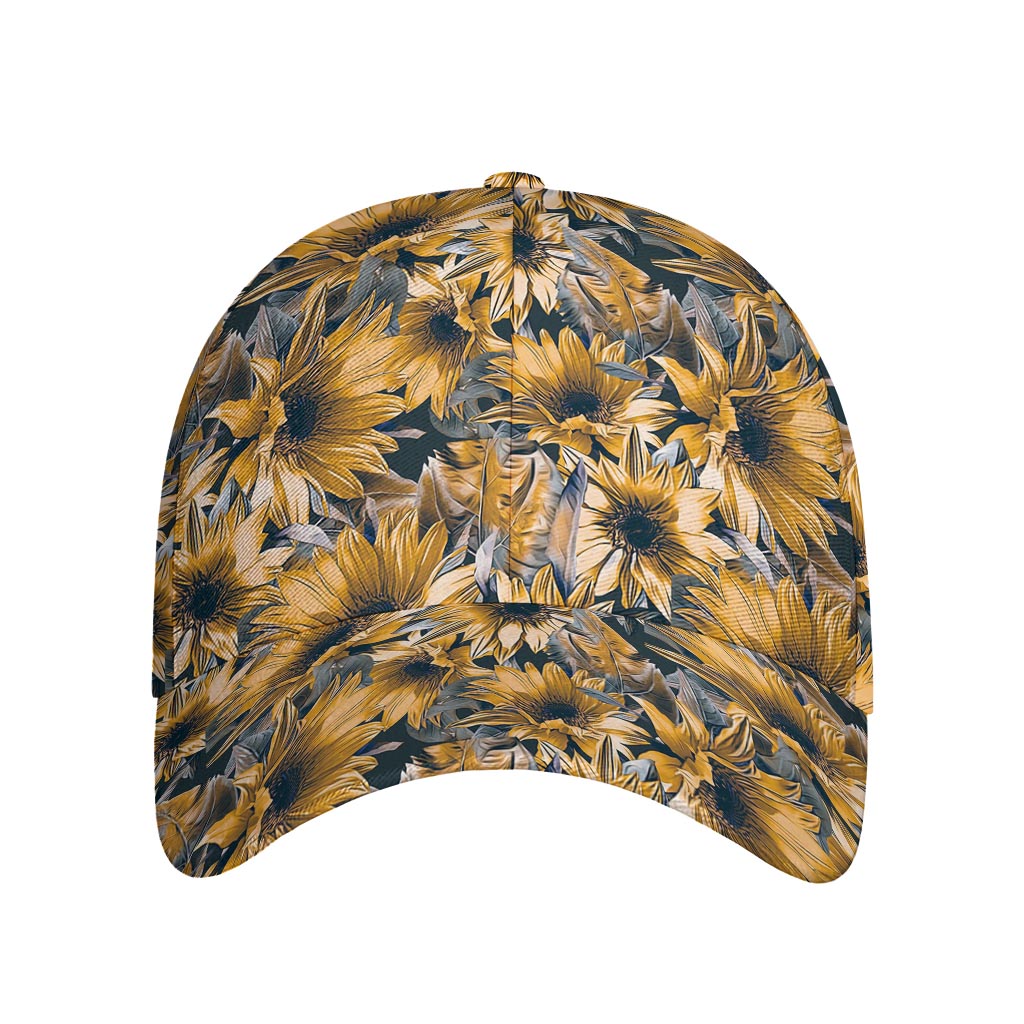 Vintage Sunflower Pattern Print Baseball Cap