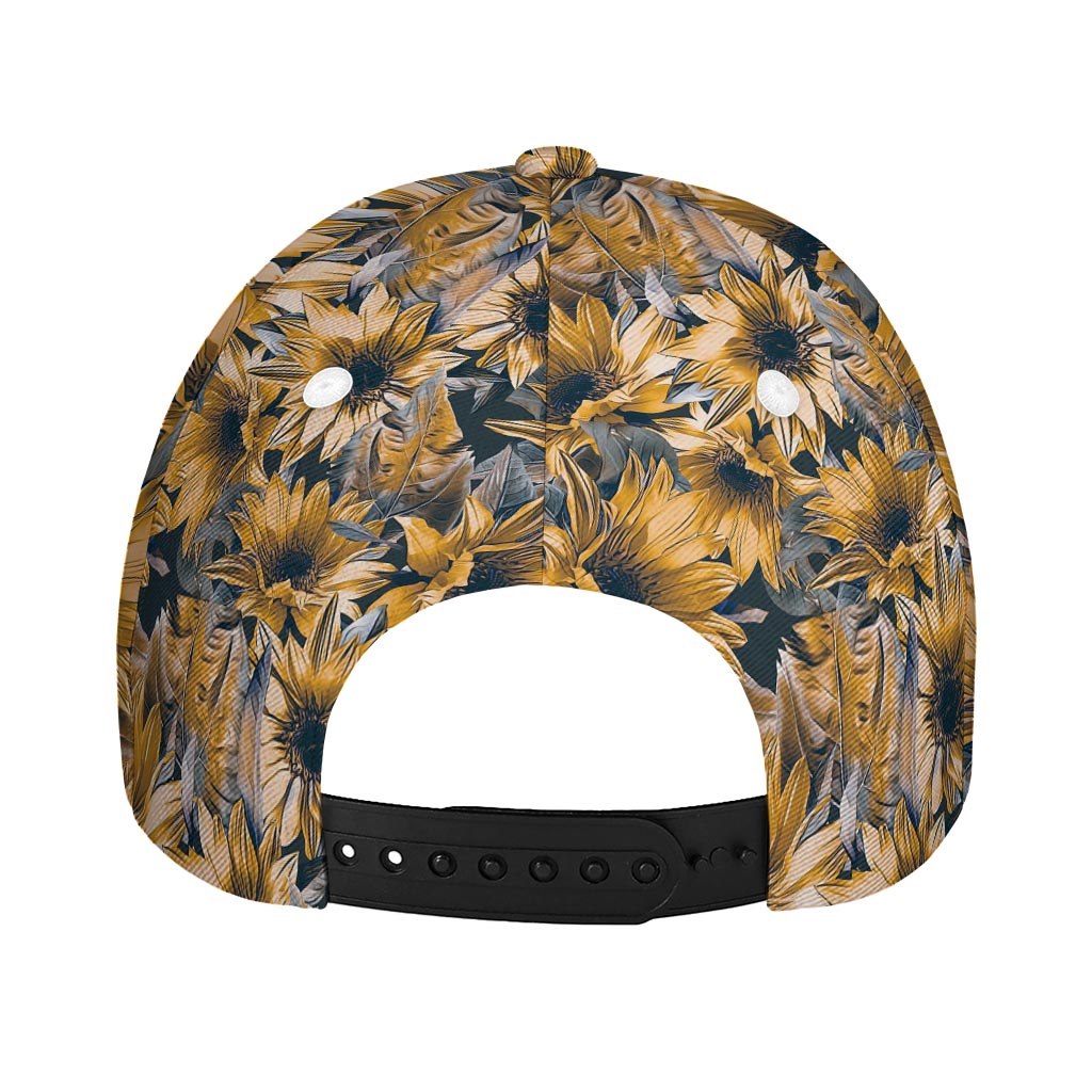 Vintage Sunflower Pattern Print Baseball Cap