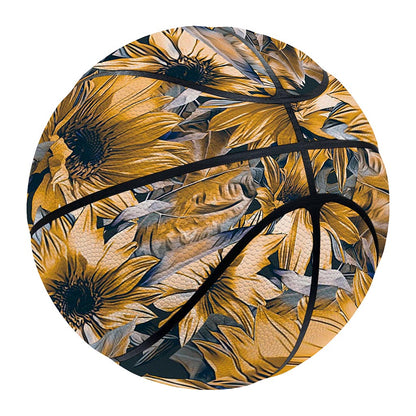 Vintage Sunflower Pattern Print Basketball