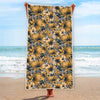 Vintage Sunflower Pattern Print Beach Towel