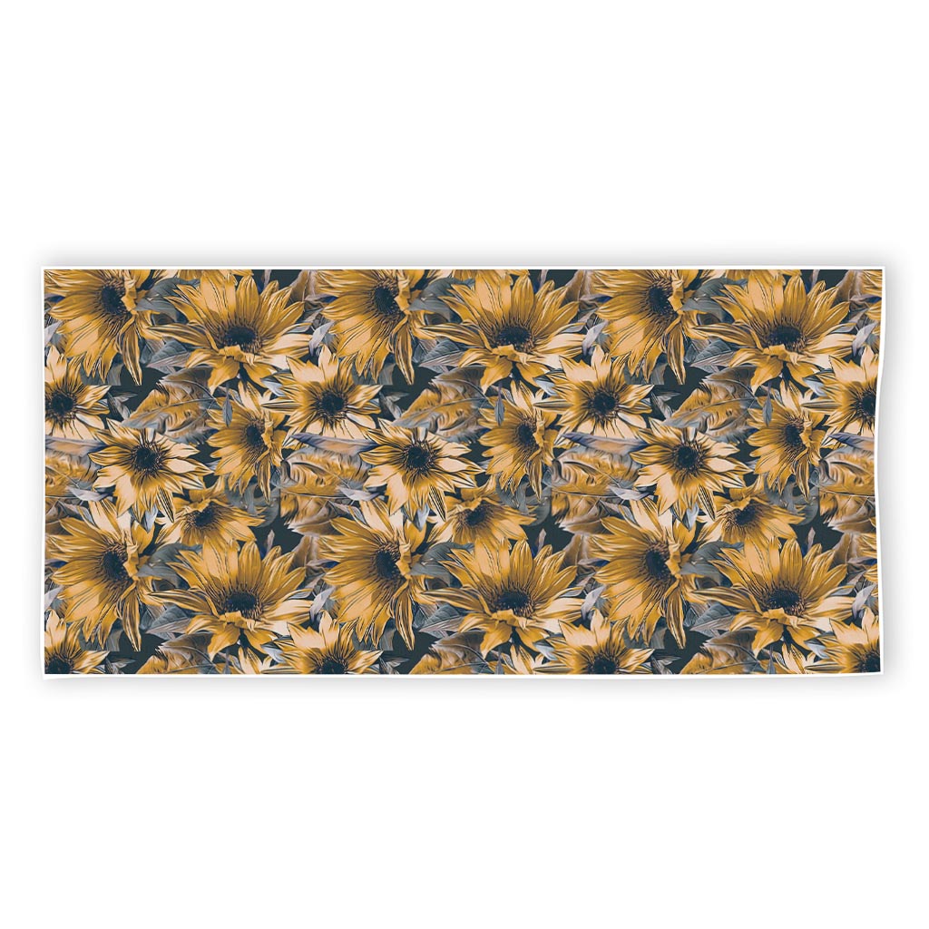 Vintage Sunflower Pattern Print Beach Towel