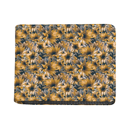 Vintage Sunflower Pattern Print Bifold Wallet