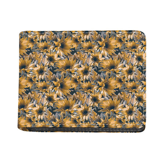 Vintage Sunflower Pattern Print Bifold Wallet