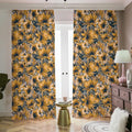 Vintage Sunflower Pattern Print Dimout Pencil Pleat Curtains