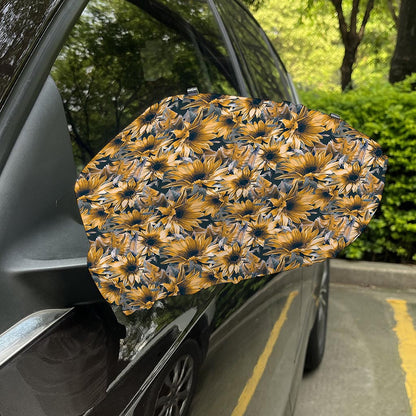 Vintage Sunflower Pattern Print Car Side Mirror Covers