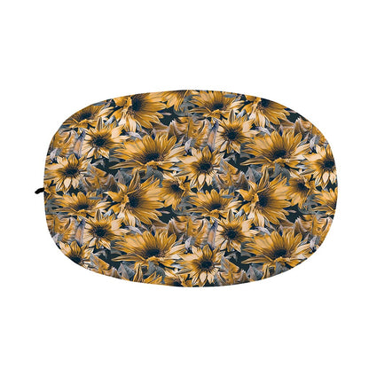 Vintage Sunflower Pattern Print Car Side Mirror Covers