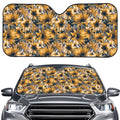 Vintage Sunflower Pattern Print Car Windshield Sun Shade
