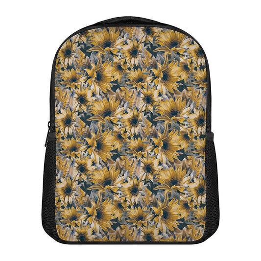 Vintage Sunflower Pattern Print Casual Backpack