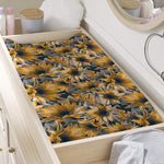 Vintage Sunflower Pattern Print Changing Pad Cover