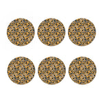 Vintage Sunflower Pattern Print Coaster Set