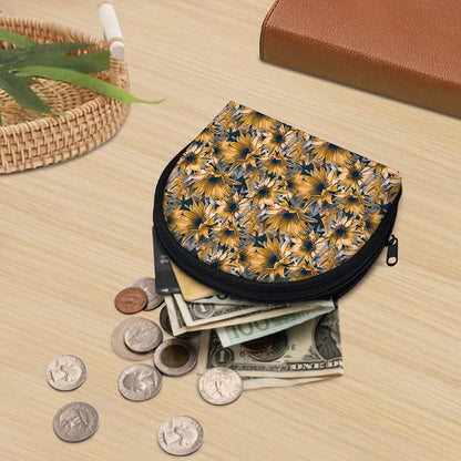 Vintage Sunflower Pattern Print Coin Purse