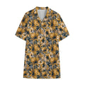 Vintage Sunflower Pattern Print Cotton Hawaiian Shirt